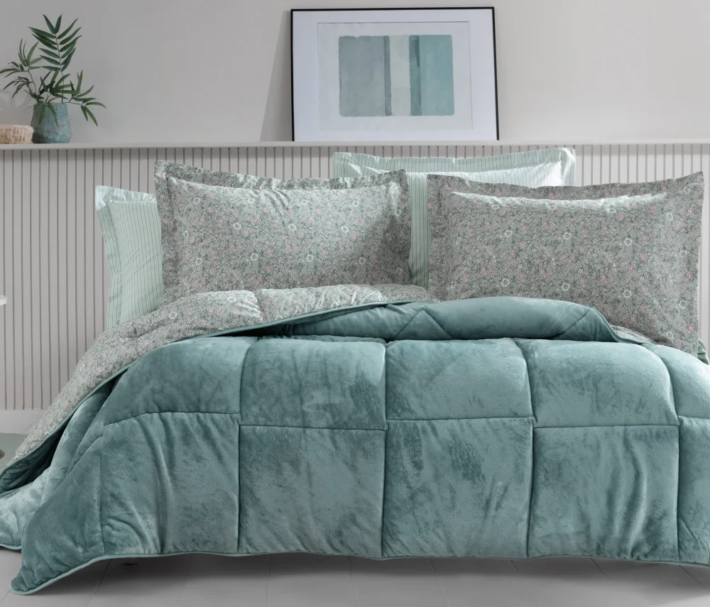 Постельное белье Queen Size Piante Triola Set, цвет Mint — изображение 1