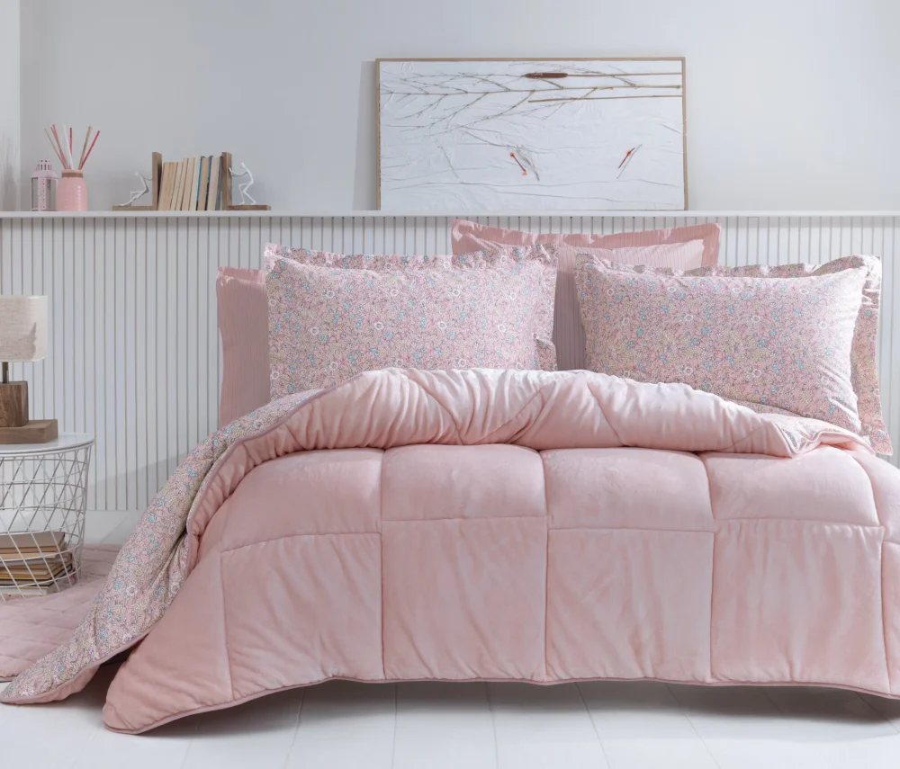 Постельное белье Queen Size Piante Triola Set, цвет Powder (Пудра) — изображение 1