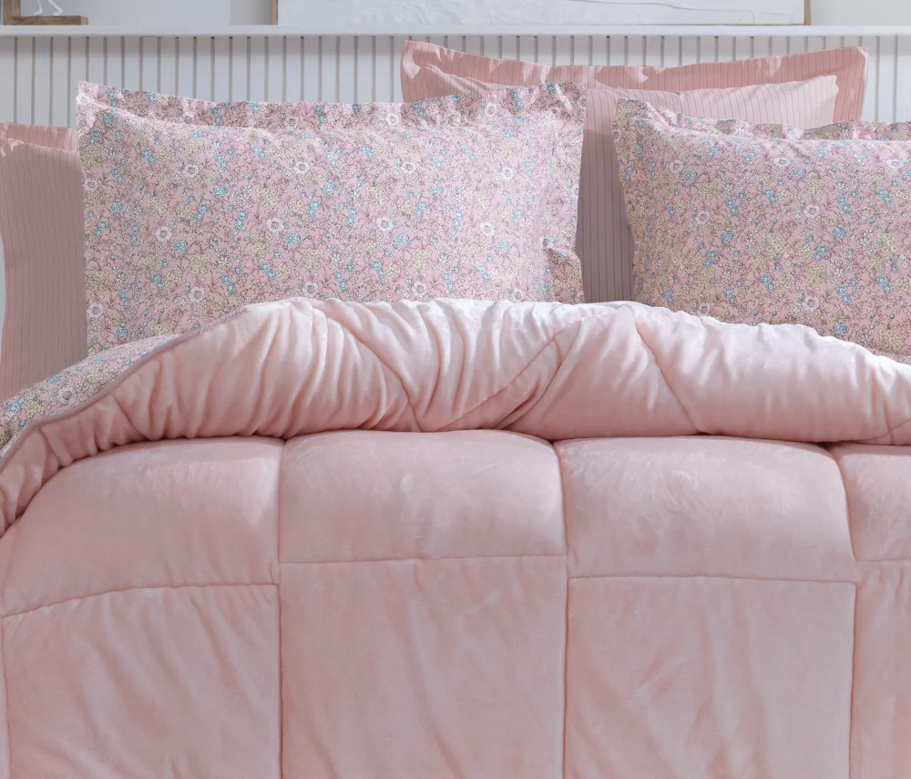 Постельное белье Queen Size Piante Triola Set, цвет Powder (Пудра) — изображение 2