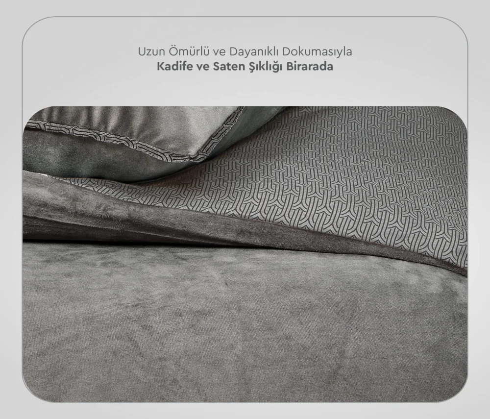 Постельное белье Queen Size Pietro Velvet Sateen, цвет Anthracite — изображение 4