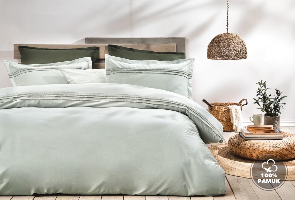 Постельное белье Queen Size Fair Rnf Washed, цвет Sage Green — изображение 1