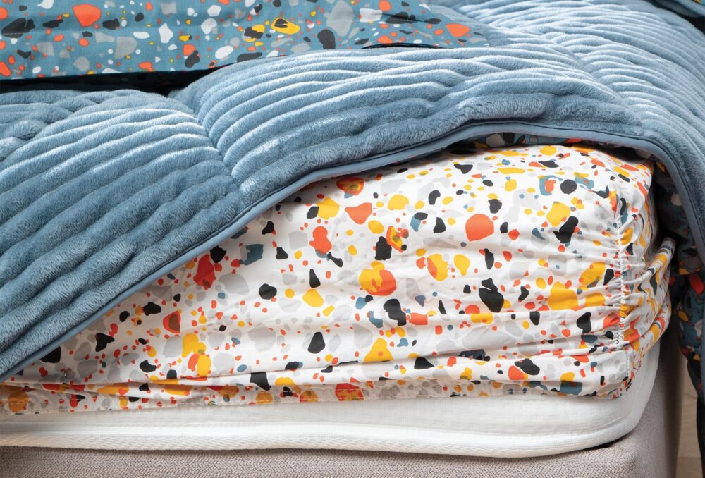 Постельное белье Queen Size Terazzo Triola Set, цвет Indigo (Индиго) — изображение 3