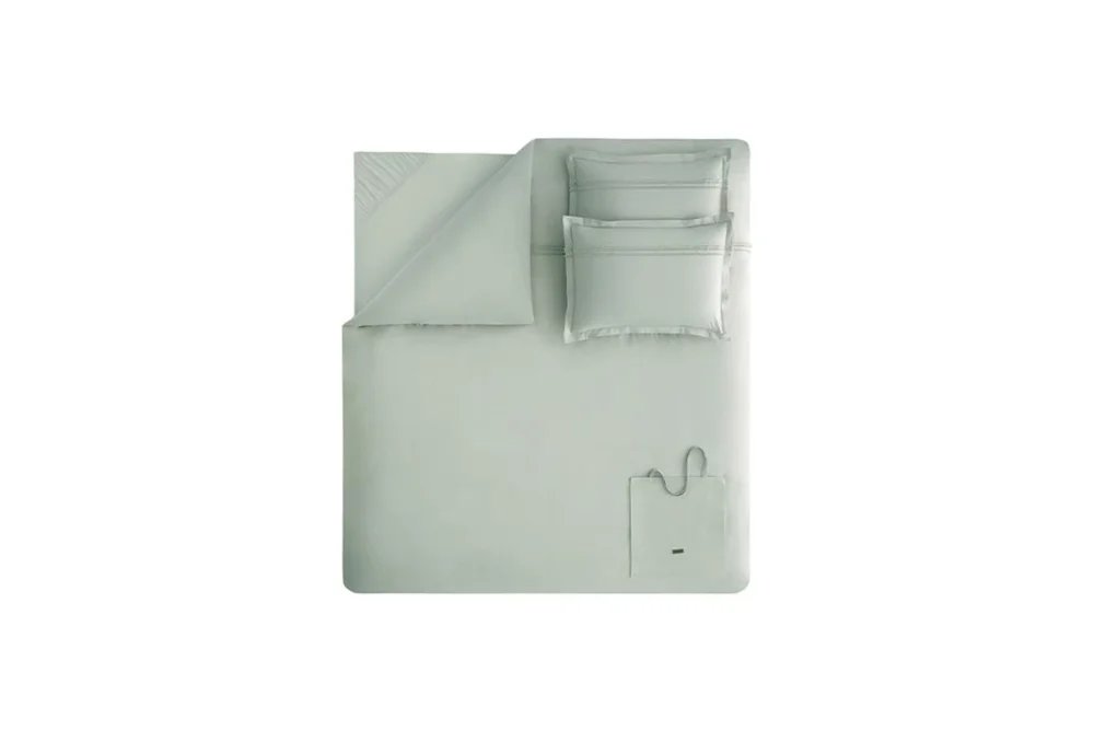 Постельное белье Queen Size Fair Rnf Washed, цвет Sage Green — изображение 4
