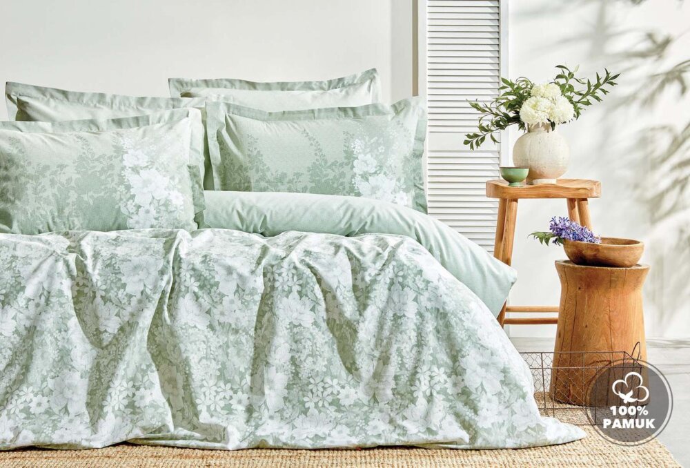 Постельное белье Family Set Queen Size Andressa, цвет Sage — изображение 1