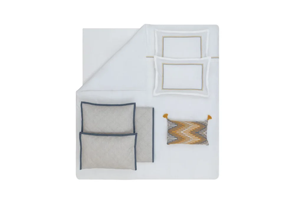 Постельное белье из 8-ми предметов Queen Size Maia, цвет Beige — изображение 4